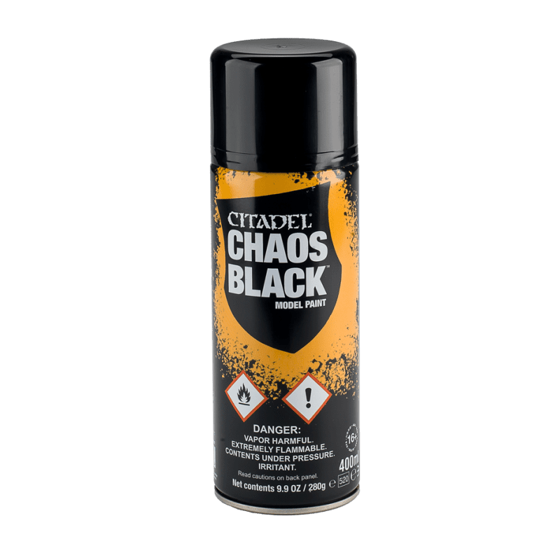 Chaos Black Spray - La sous-couche idéale pour vos figurines - Finition mate lisse - Contenance 400ml Chaos Black Spray - La sous-couche idéale pour vos figurines - Finition mate lisse - Contenance 400ml