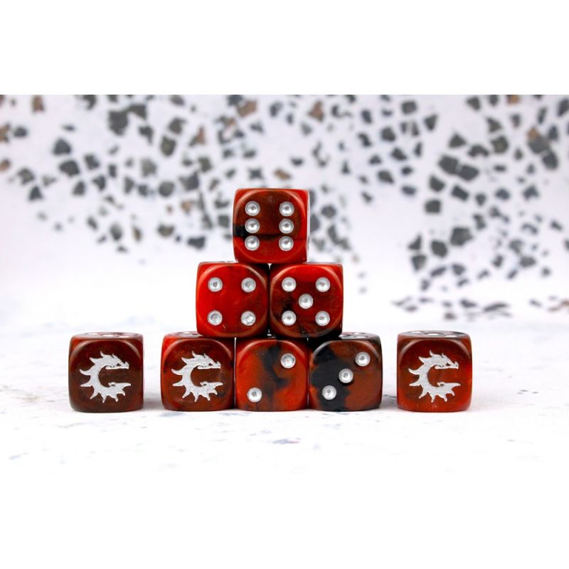 Conquest Logo on Red and Black Dice "First Blood" Conquest Logo on Red and Black Dice "First Blood"