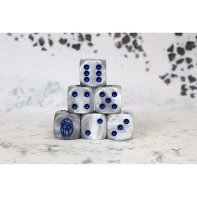 City States Faction Dice on Gray swirl Dice