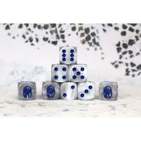 City States Faction Dice on Gray swirl Dice