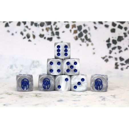 City States Faction Dice on Gray swirl Dice