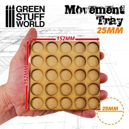 Plateaux de Mouvement MDF 25mm 5x5Hordes en Ligne