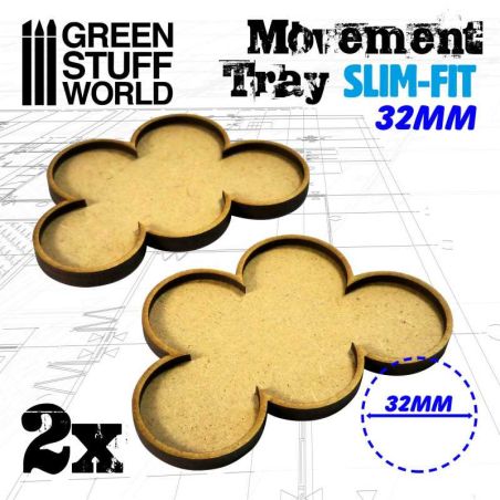 Plateaux de Mouvement MDF 32mm x 5 - Skirmish
