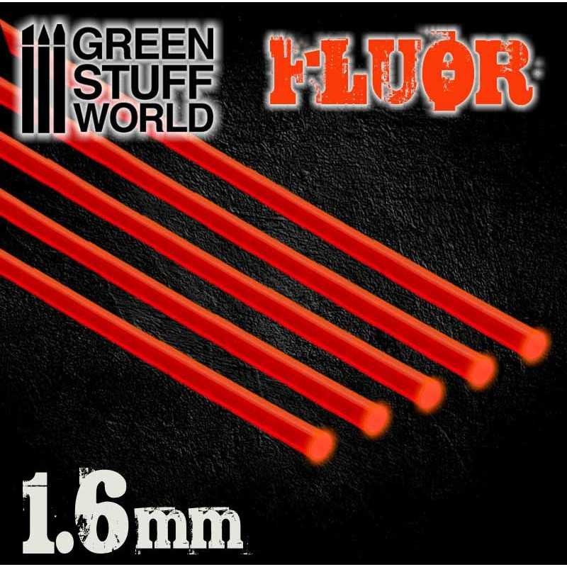 Tiges Acryliques ROND 16 mm Fluor ROUGEORANGE Tiges Acryliques ROND 16 mm Fluor ROUGEORANGE