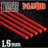 Tiges Acryliques ROND 16 mm Fluor ROUGEORANGE