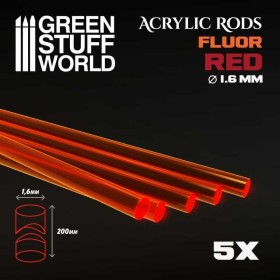 Tiges Acryliques ROND 16 mm Fluor ROUGEORANGE