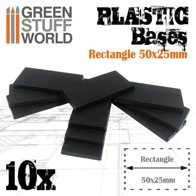 Socles rectangulaires 25x50mm en plastique