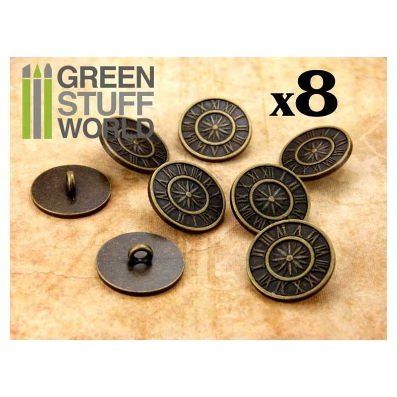 8x Boutons à motifs Steampunk HORLOGE ANTIQUE- Bronze 8x Boutons à motifs Steampunk HORLOGE ANTIQUE- Bronze