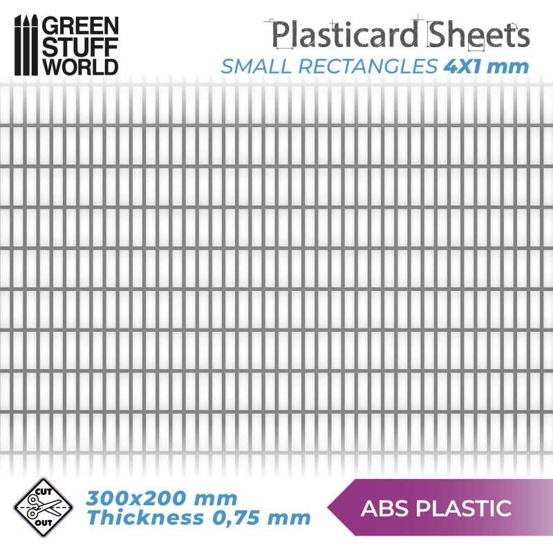 Plaque de Plasticard texturé RECTANGLES PETITS Plaque de Plasticard texturé RECTANGLES PETITS