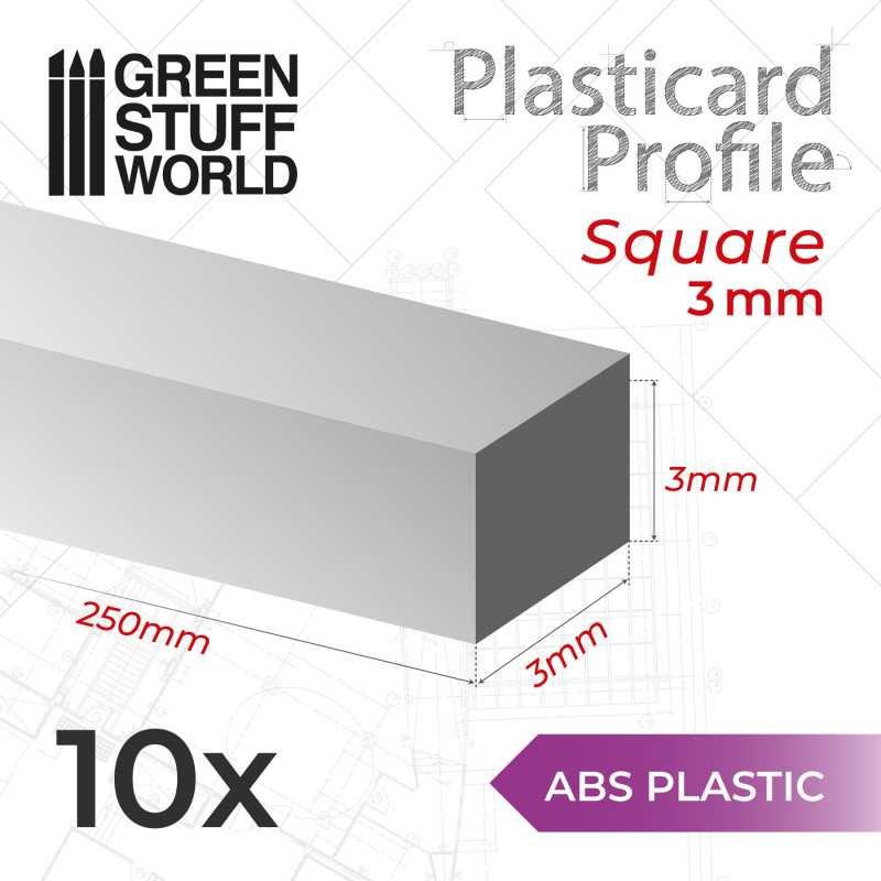 Plasticard PROFILÉ TIGE CARRÉE plein 3 mm