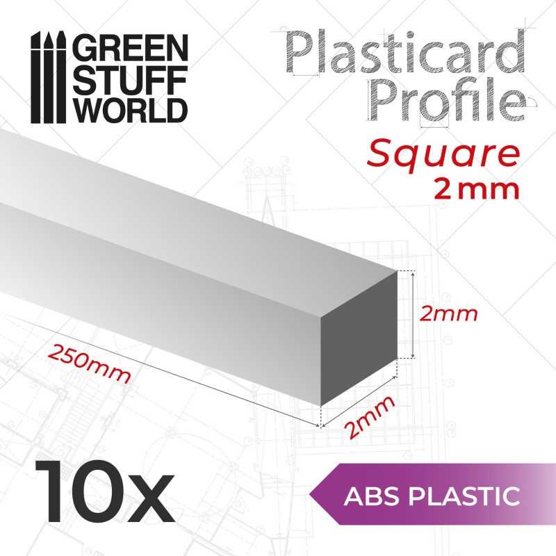 Plasticard PROFILÉ TIGE CARRÉE plein 2 mm Plasticard PROFILÉ TIGE CARRÉE plein 2 mm