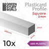 Plasticard PROFILÉ TIGE CARRÉE plein 2 mm