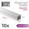 Plasticard PROFILÉ TIGE CARRÉE plein 1mm