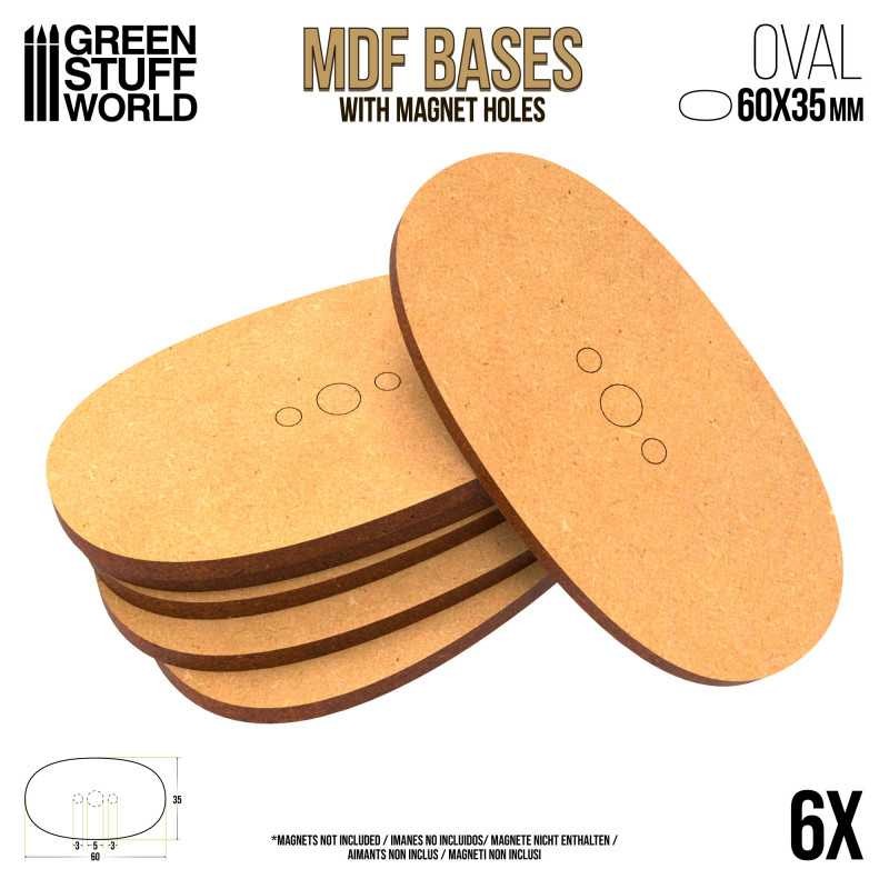 Socles OVALES AOS 60x35mm en MDF