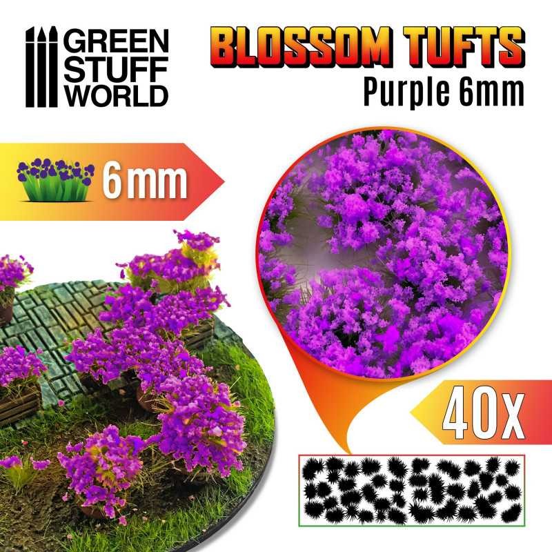 Touffes de Fleurs - 6mm - Auto-Adhésif - Fleurs VIOLETTES Touffes de Fleurs - 6mm - Auto-Adhésif - Fleurs VIOLETTES