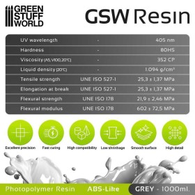 Résine Imprimante 3D - ABS-like Gris 1000ml