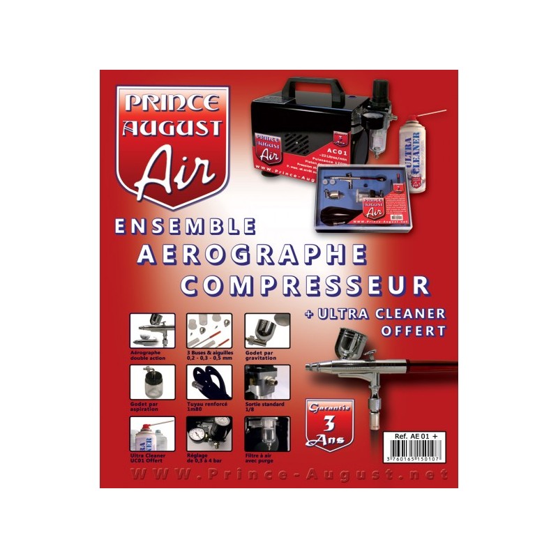 Ensemble Aérographe Compresseur + Ultra Cleaner Ensemble Aérographe Compresseur + Ultra Cleaner