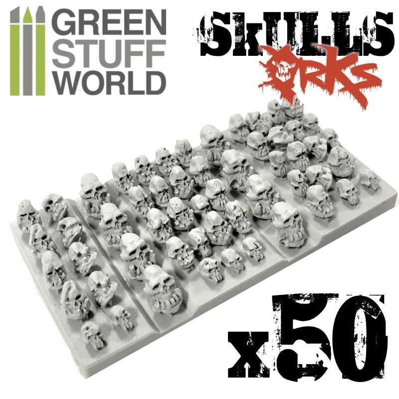50x Crânes ORCS en résine 50x Crânes ORCS en résine