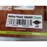 Socles en plastique noir avec CREUX - Carré 25 mm