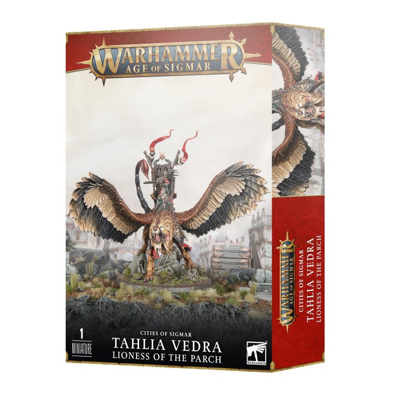 Boîte de la Figurine Tahlia Vedra Première Maréchale des Cités de Sigmar sur manticore - Warhammer Boîte de la Figurine Tahlia Vedra Première Maréchale des Cités de Sigmar sur manticore - Warhammer