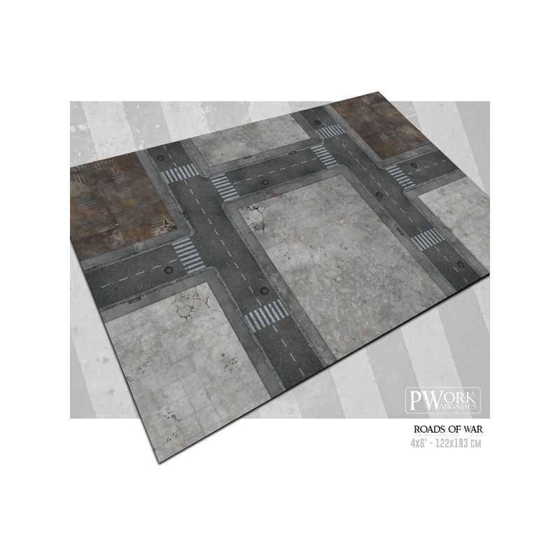 TAPIS DE JEU NEOPRENE ROADS OF WAR 90X90CM