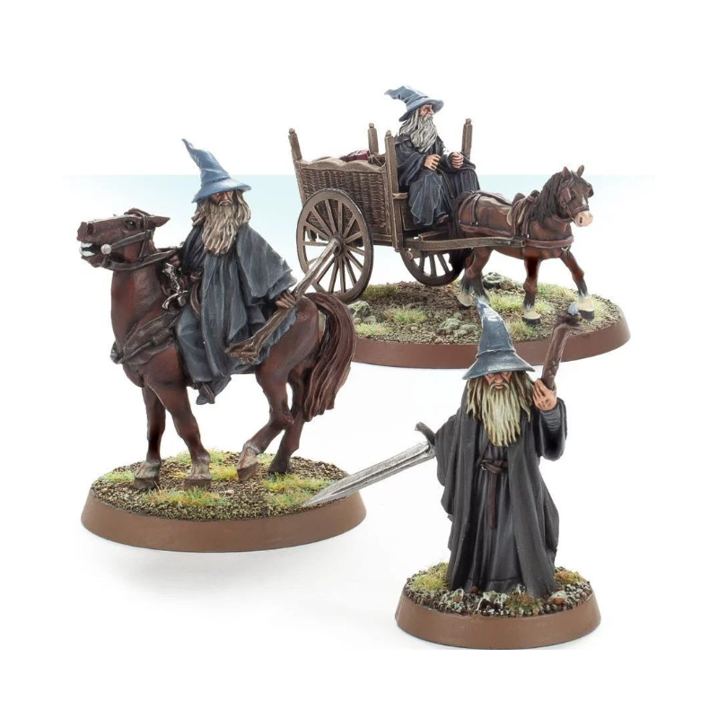 Gandalf the Grey à pied, monté et sur charrette Gandalf the Grey à pied, monté et sur charrette