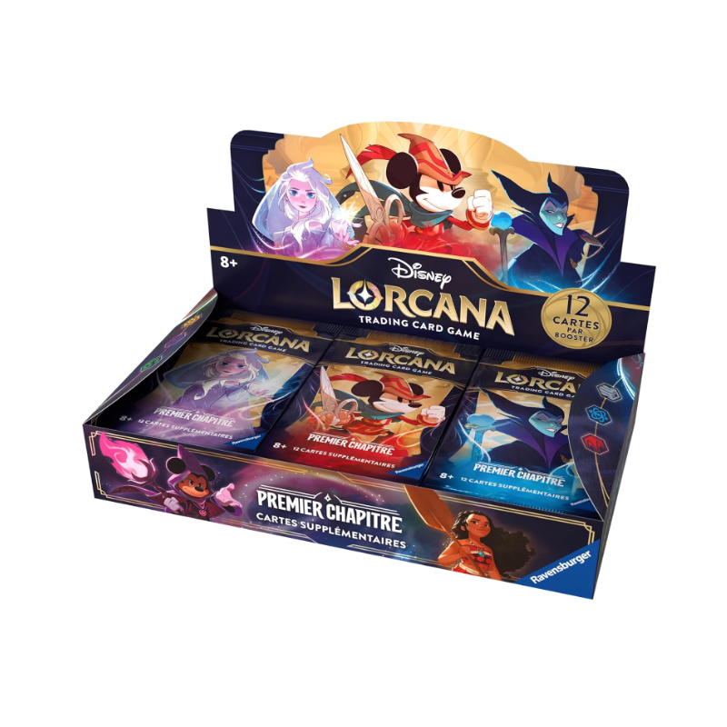 Image du display de 24 boosters Disney Lorcana Chapitre 1 VF Image du display de 24 boosters Disney Lorcana Chapitre 1 VF