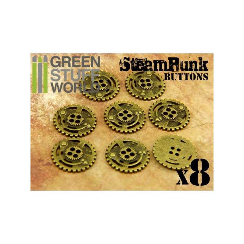 8x Boutons à motifs Steampunk Rouages ROUE DENTÉE - Doré Antique 8x Boutons à motifs Steampunk Rouages ROUE DENTÉE - Doré Antique