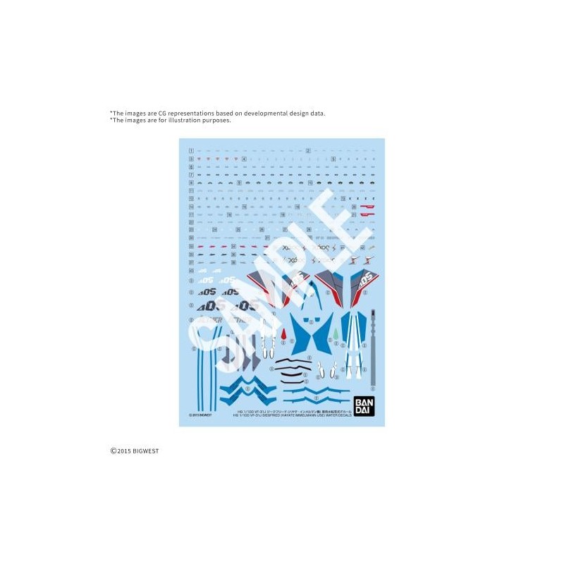 MACROSS -HG 1/100 VF-31J Siegfried (Hayate Use) Water Decal -Model Kit MACROSS -HG 1/100 VF-31J Siegfried (Hayate Use) Water Decal -Model Kit