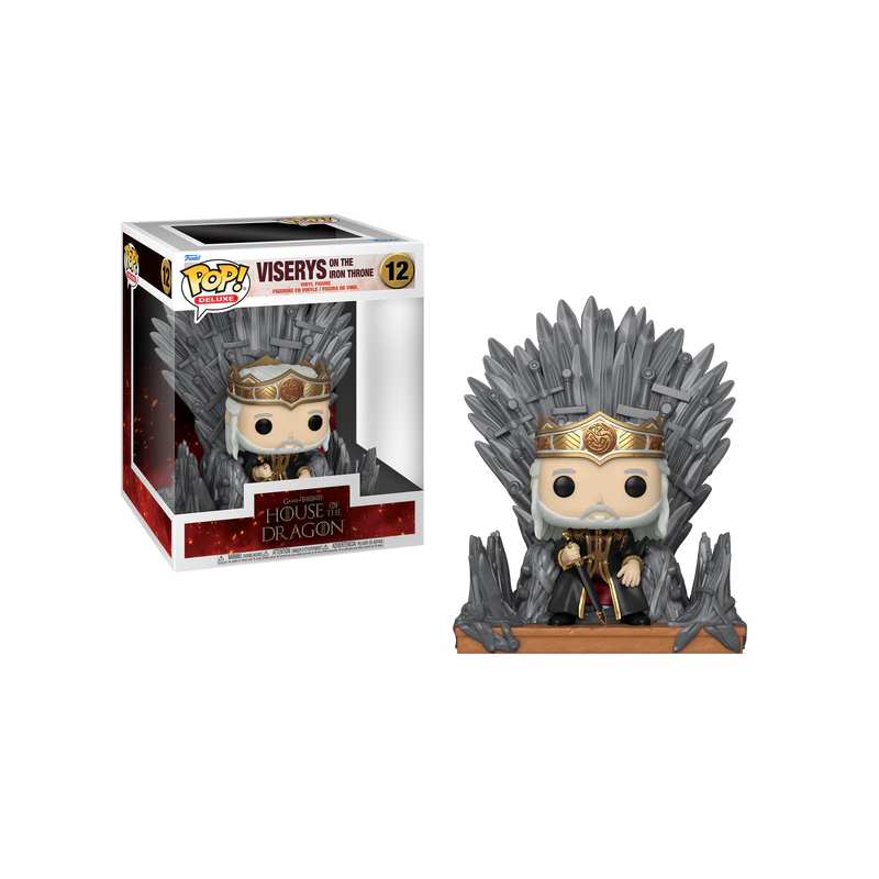 HOUSE OF THE DRAGONS - POP Deluxe N° 12 - Viserys sur le Throne de Fer HOUSE OF THE DRAGONS - POP Deluxe N° 12 - Viserys sur le Throne de Fer