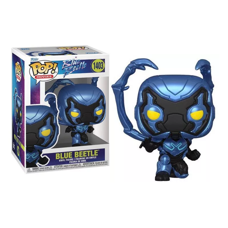 BLUE BEETLE - POP Movies N° 1403 - Blue Beetle avec Chase BLUE BEETLE - POP Movies N° 1403 - Blue Beetle avec Chase