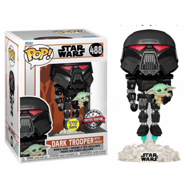 STAR WARS - POP N° 488 - Dark Trooper w/Grogu SP.EDIT. STAR WARS - POP N° 488 - Dark Trooper w/Grogu SP.EDIT.