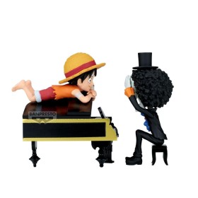 ONE PIECE - Luffy & Brook - Figurine WCF Log Stories 8cm