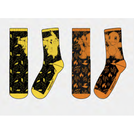 POKEMON - Duo - Pack de 3 paires de chaussettes de Sport (T43-46)