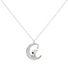 SNOOPY - Collier avec Pendentif Lune Serti de pierres 18mm