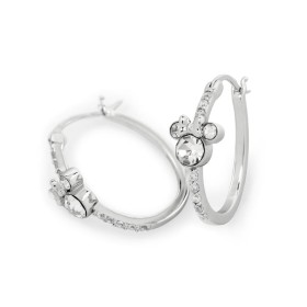 MINNIE - 1 Paire d'Anneaux d'Oreilles Serti en Laiton Plaqué Argent
