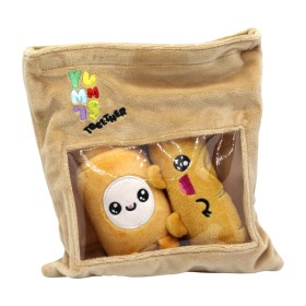 YUMMIES -Saucisse & Moutarde - 2 Peluche 15cm dans sac peluche 21x21cm