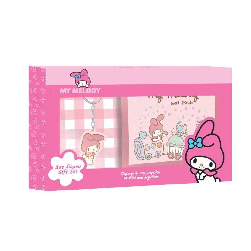 MY MELODY - Set Portefeuille + Porte-Clés - 2 Pc. MY MELODY - Set Portefeuille + Porte-Clés - 2 Pc.