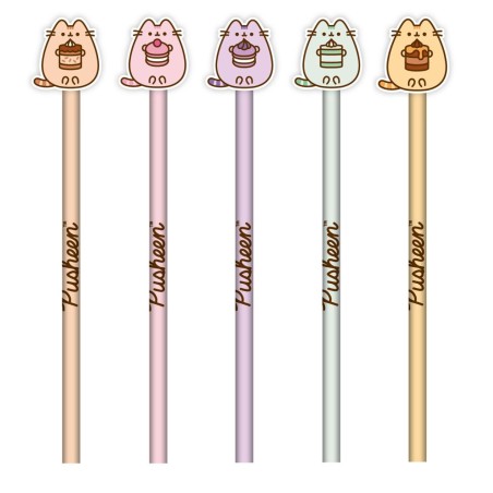 PUSHEEN - Little Treats - Set de 5 Crayons avec des Toppers