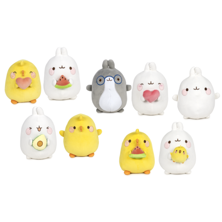MOLANG - Assortiment de 12 Peluches Wave 1- 25cm