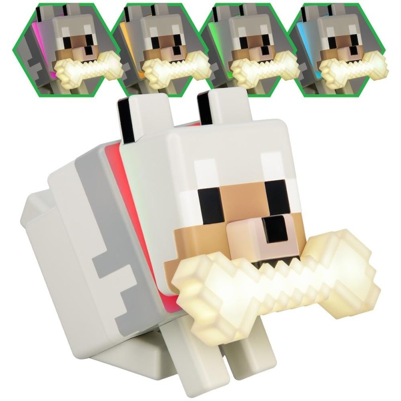 MINECRAFT - Loup - Lampe GloBuddies 14cm MINECRAFT - Loup - Lampe GloBuddies 14cm