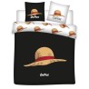 ONE PIECE - Parure de lit 240x220cm + 2x65x65cm - Chapeau de paille
