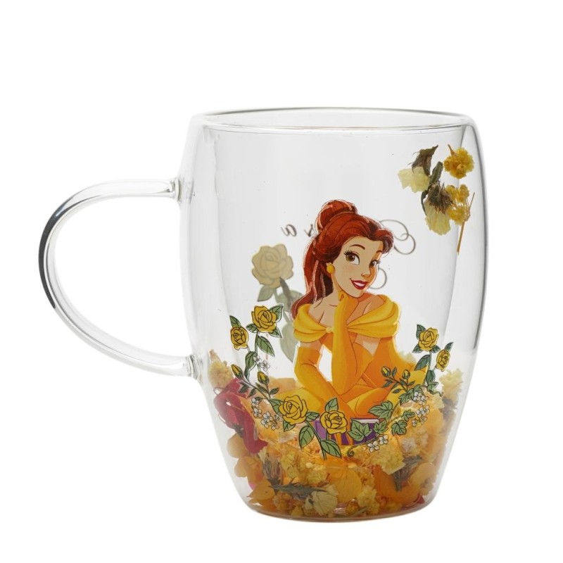 DISNEY PRINCESSES - Belle - Verre avec Fleurs Sechées 300ml DISNEY PRINCESSES - Belle - Verre avec Fleurs Sechées 300ml