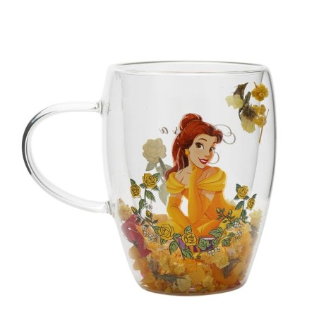 DISNEY PRINCESSES - Belle - Verre avec Fleurs Sechées 300ml