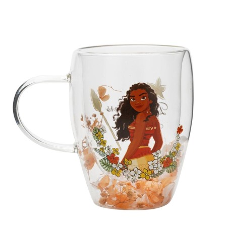 DISNEY PRINCESSES - Vaiana - Verre avec Fleurs Sechées 300ml