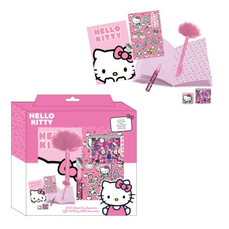 HELLO KITTY - Set de Papeterie - Journal + accessoires 6pc.