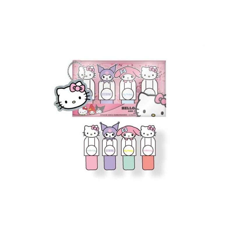 HELLO KITTY & Friends - Pack de 4 mini Surligneurs "head" HELLO KITTY & Friends - Pack de 4 mini Surligneurs "head"