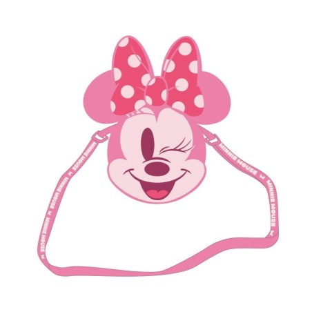 MINNIE - Head - Sac à Bandoulière Peluche - 17x14x4cm