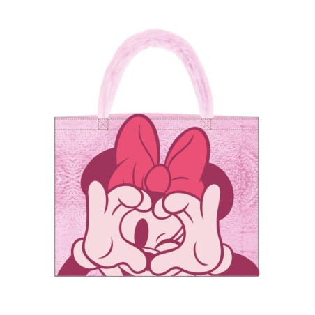 MINNIE - Sac Shopping Peluche - 37x30x8cm