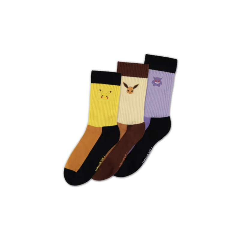 POKEMON - Trio Crew - Pack de 3 paires de chaussettes (T43-46) POKEMON - Trio Crew - Pack de 3 paires de chaussettes (T43-46)